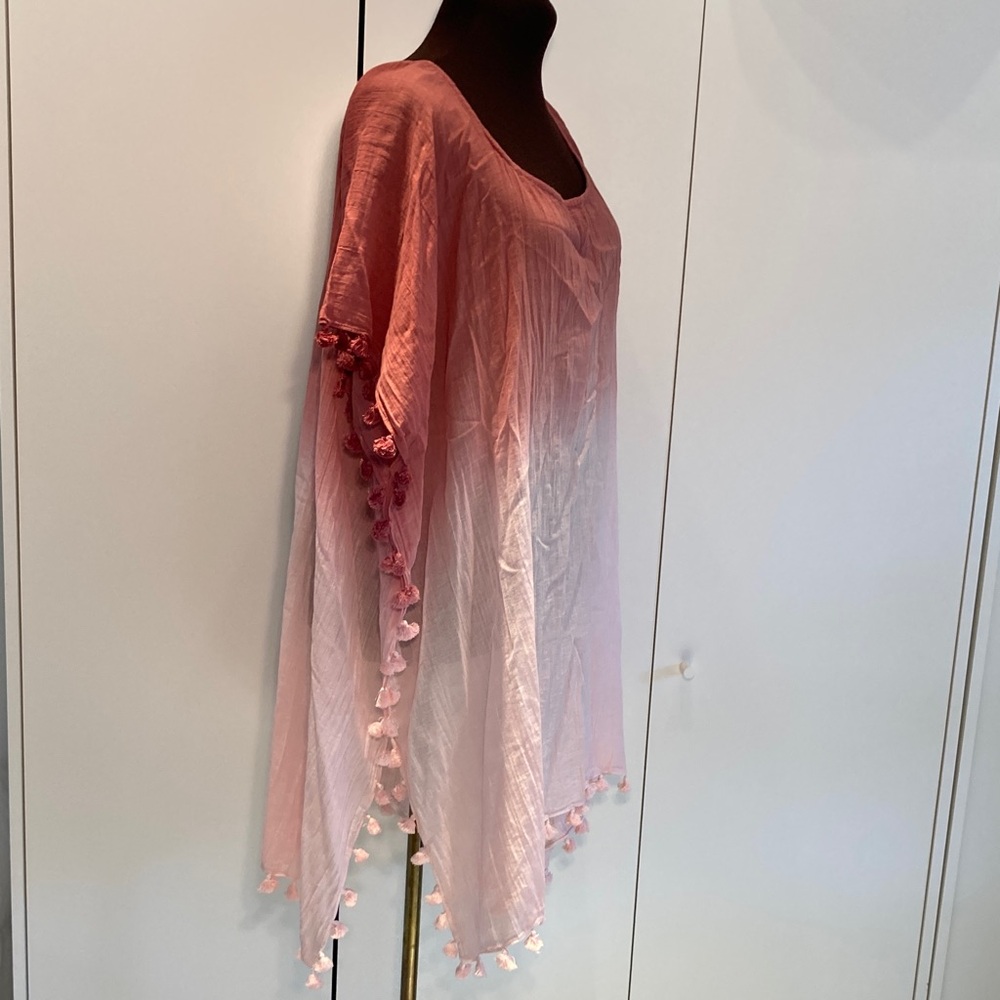 Seafolly Pink Ombre Tassel Swim Cover-Up one size